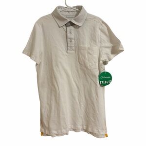 NWT Pact Youth White Polo Shirt 100% Organic Cotton Size 10/12